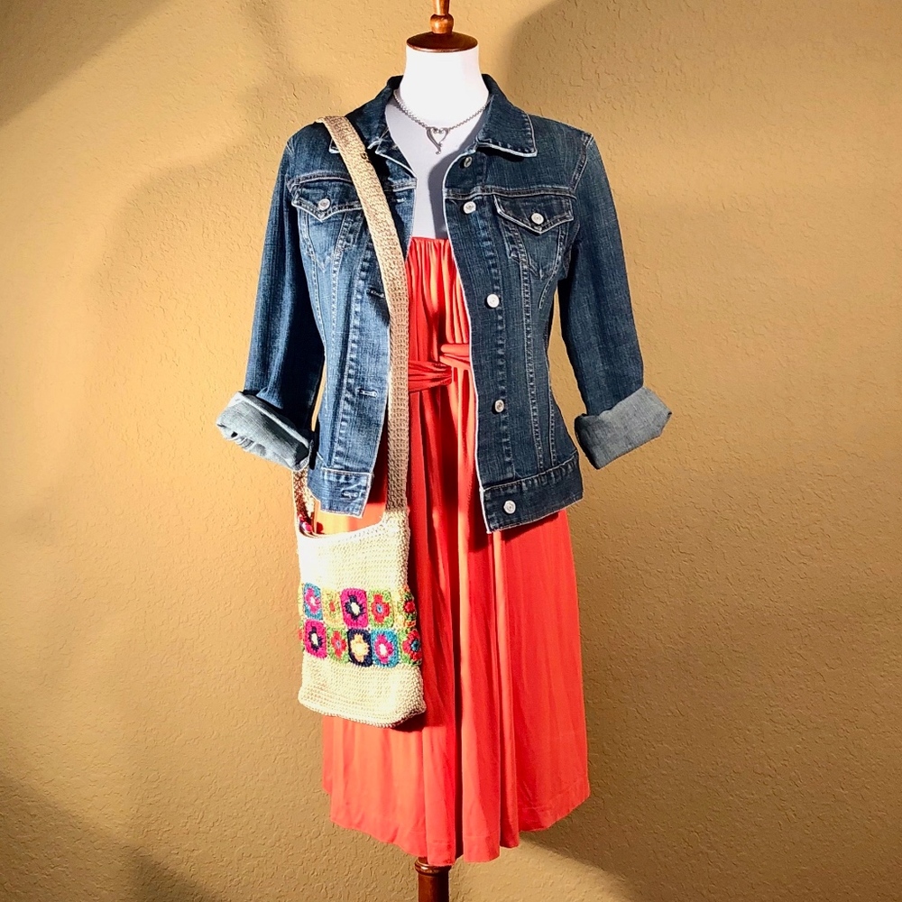 Ultrasoft orange knit sleeveless dress by Soma